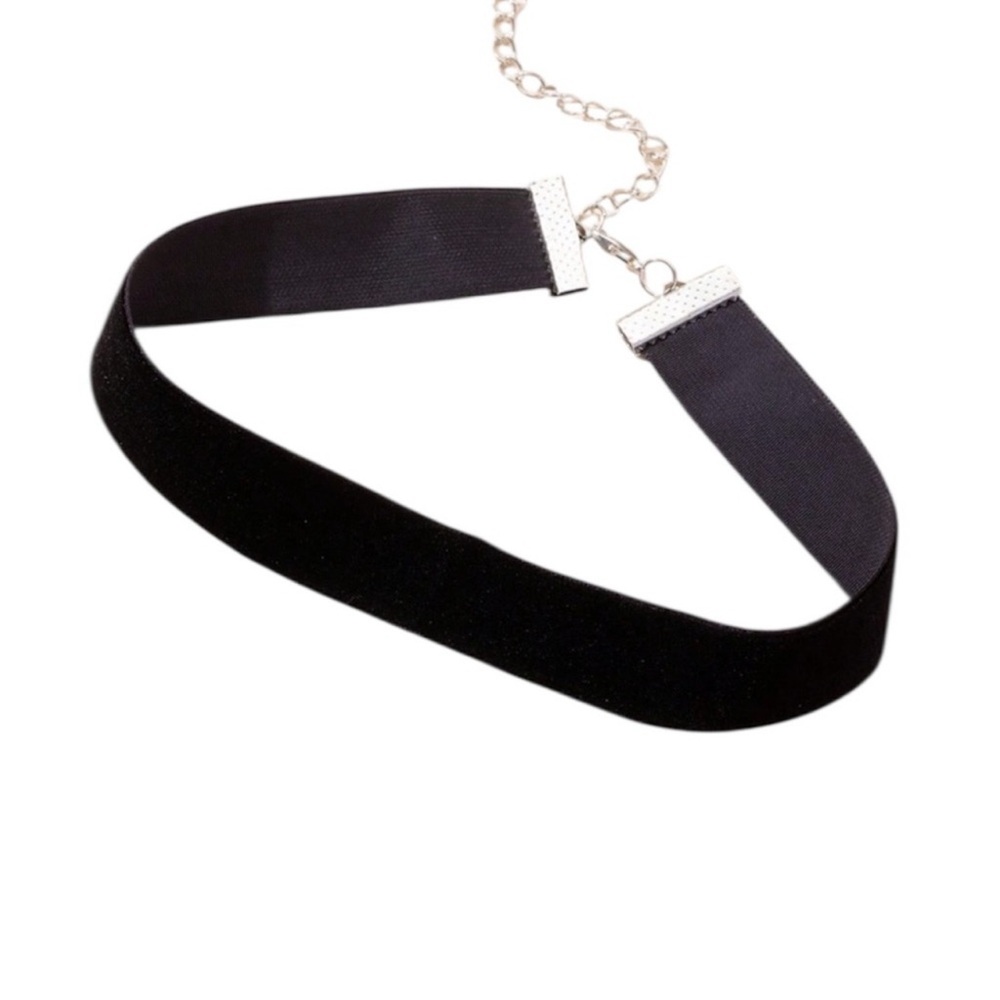 Y2K 90s Black Velvet Chunky Choker Necklace - Picture 11 of 11